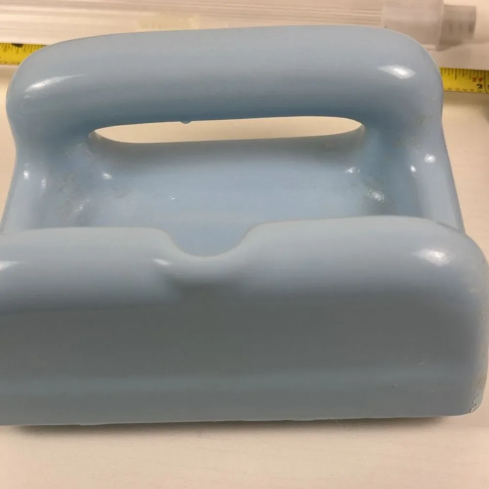 Vintage 8pc. MCM Ceramic Bathroom Porcelain Accessory Set Light Blue Japan Sun